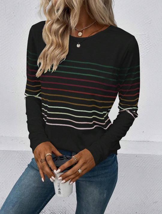 HeidiMode gestreifter Langarm Pullover