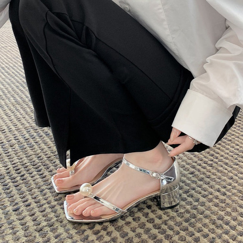 Heidi-Mode | Sandalen Eingewickelter Absatz Temperament Flip Flops