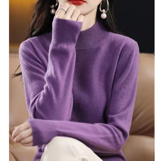 Heidi-Mode | Kaschmir Pullover Damen Hoher Kragen, Weich & Zeitloses Design