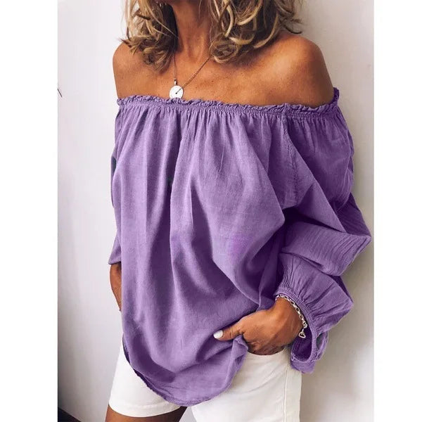 Heidi-Mode | Off Shoulder Bluse mit Eleganten Ballonärmeln