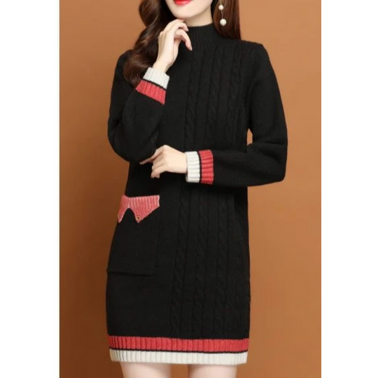 Sweater Midi-Kleid Gestrickt Damen