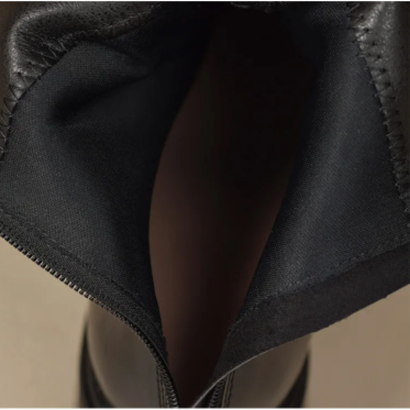 Heidi-Mode | Stilvolle Leder Ankle Boots mit Blockabsatz für Damen Damen Ankle Boots