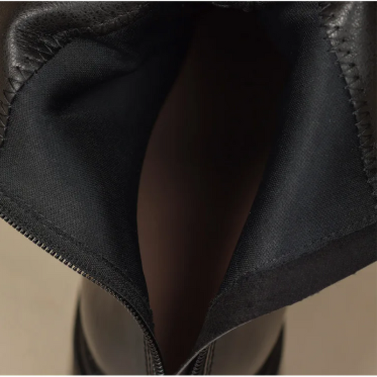 Heidi-Mode | Stilvolle Leder Ankle Boots mit Blockabsatz für Damen Damen Ankle Boots