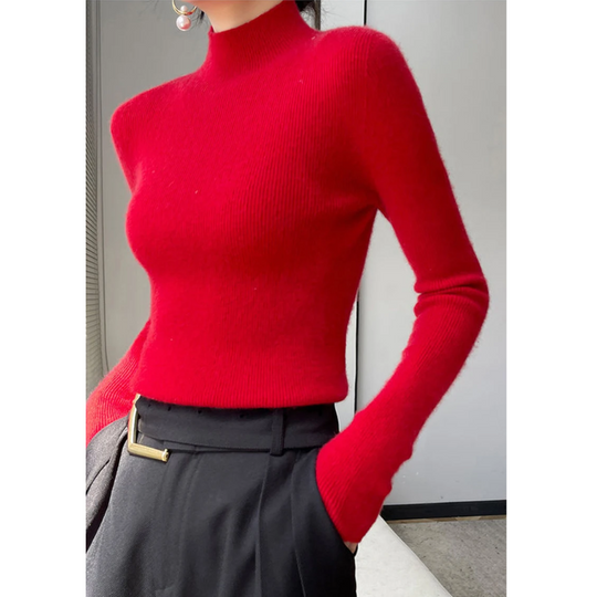 Heidi-Mode | Damen Rollkragenpullover Gerippter Strick Weich und Elegant Rollkragenpullover Damen