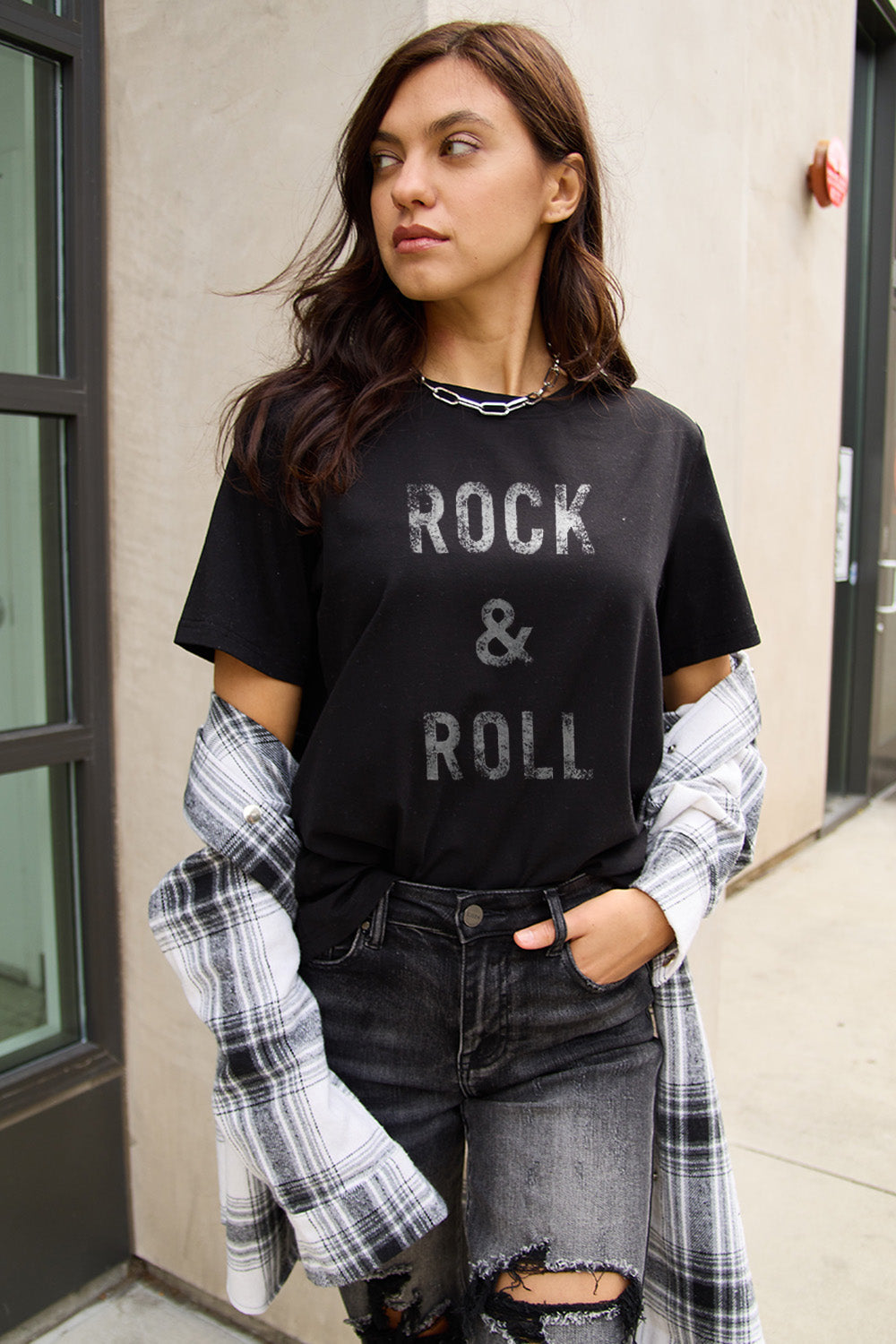 Heidi-Mode | Simply Love Full Size Rock & Roll Kurzarm T-Shirt