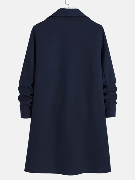 Heidi-Mode | Elegante Lange Jacke Polyester und Wolle Klassisch und Warm