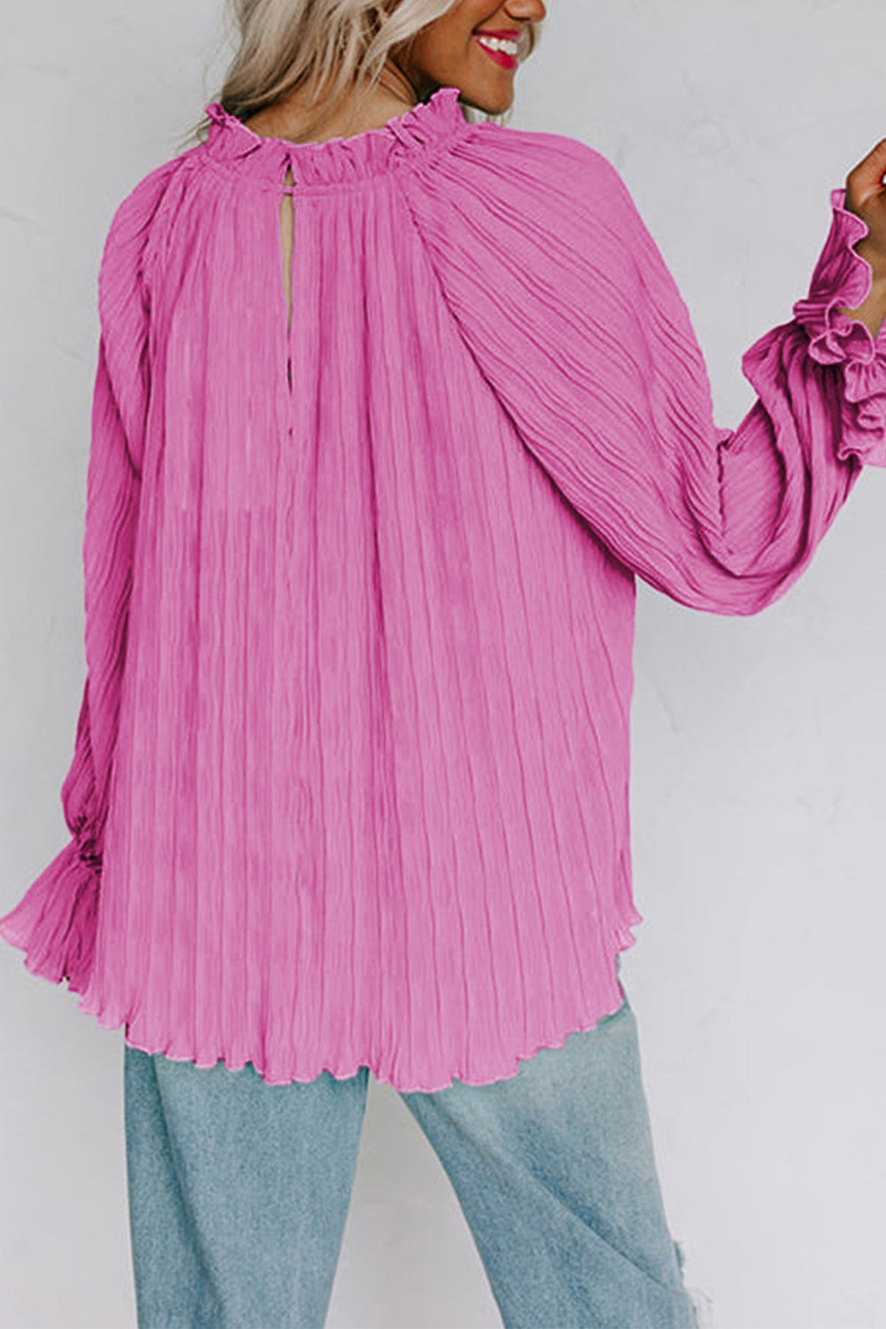 Heidi-Mode | Rundhals Volantärmel Bluse