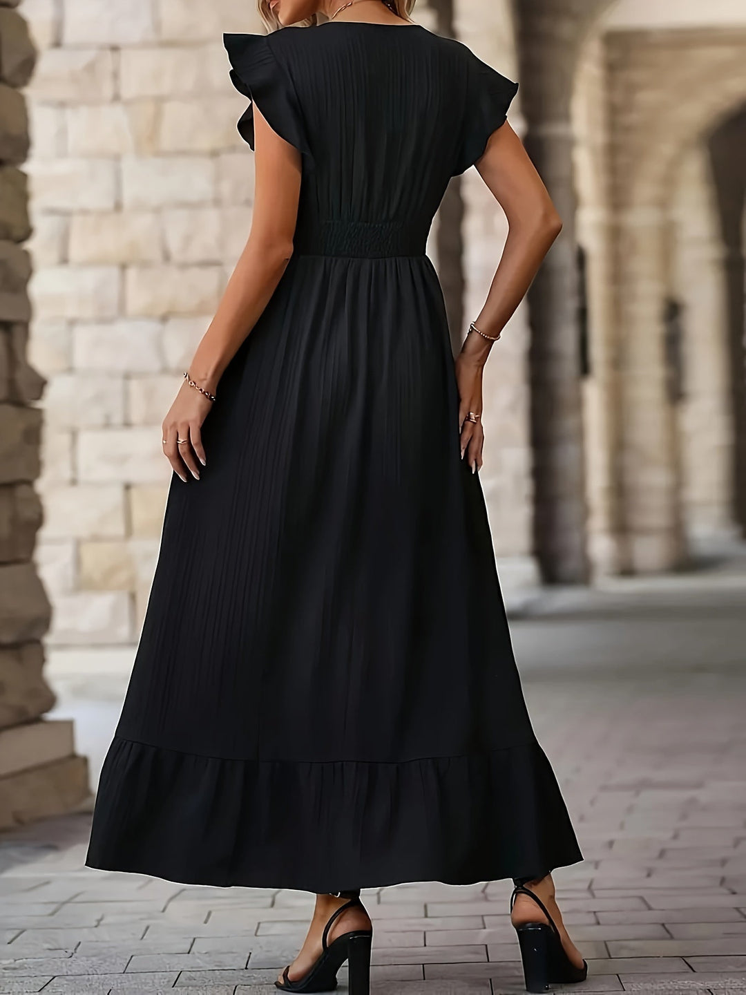 Mode Elegante Posh Ruffle Jurk