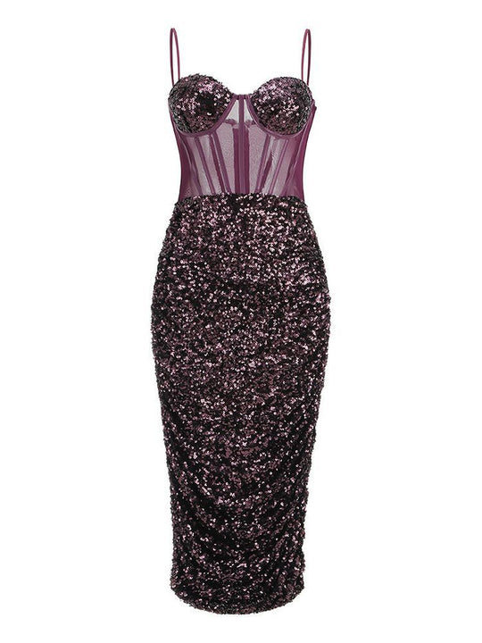Heidi-Mode | Suspender Dress Elegant Sequins