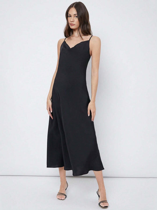 Heidi-Mode | Lässige Satin Maxi Kleid