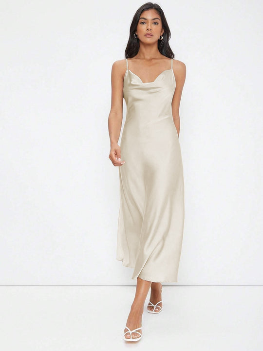 Heidi-Mode | Lässige Satin Maxi Kleid