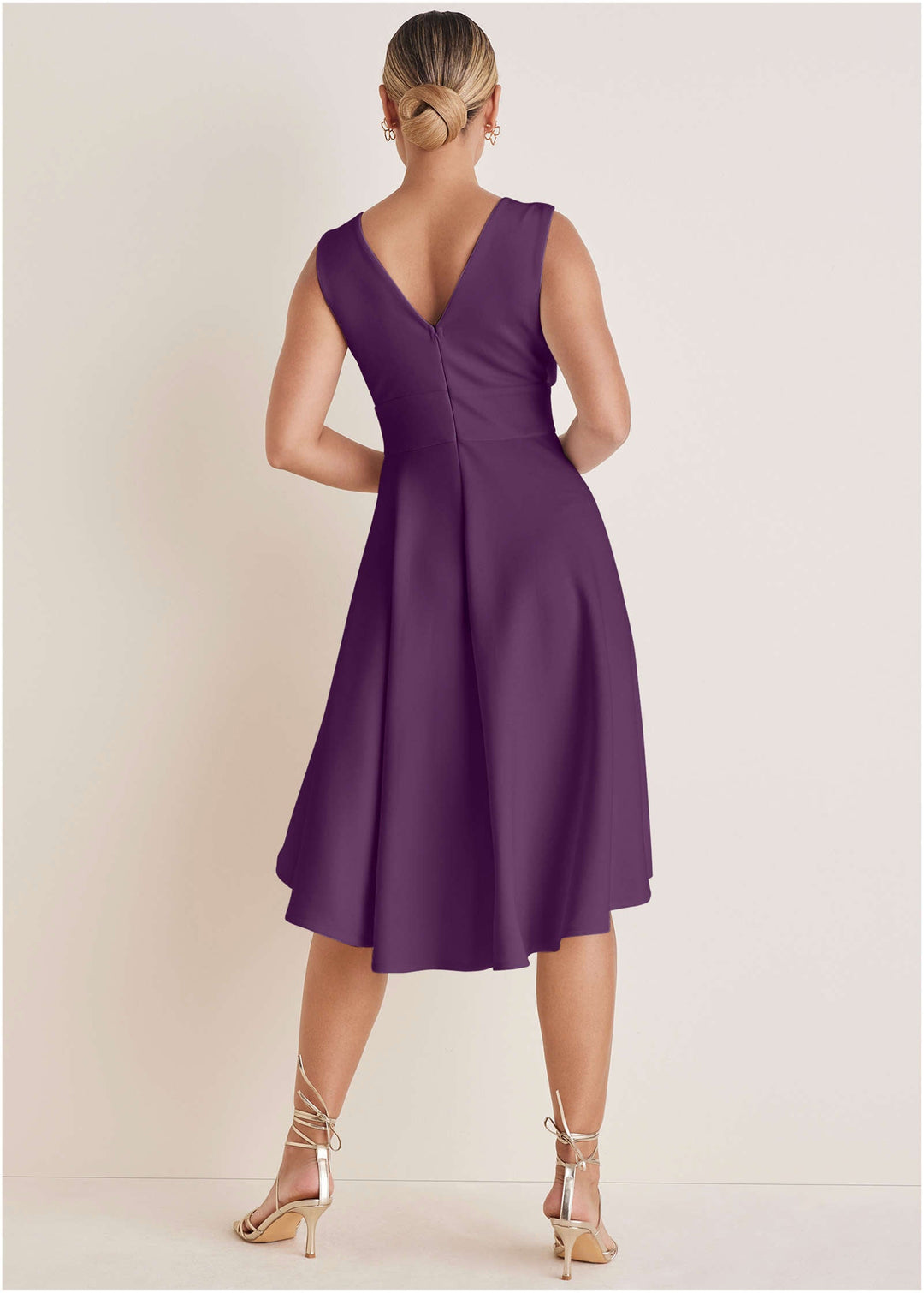 Heidi-Mode | Rüschentop-Hochtiefe Kleid Lila
