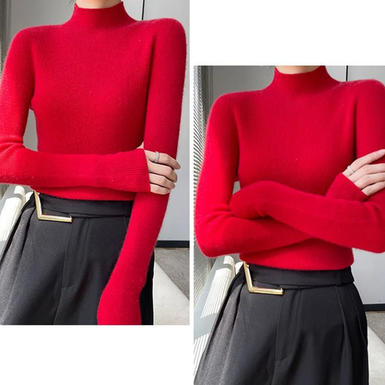 Heidi-Mode | Damen Rollkragenpullover Gerippter Strick Weich und Elegant Rollkragenpullover Damen