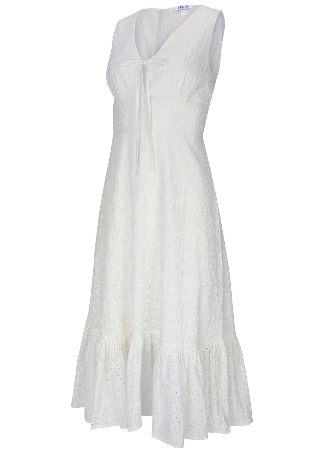 Heidi-Mode | Ärmelloses Augenloch Midi Off White