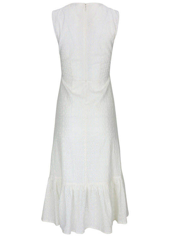 Heidi-Mode | Ärmelloses Augenloch Midi Off White
