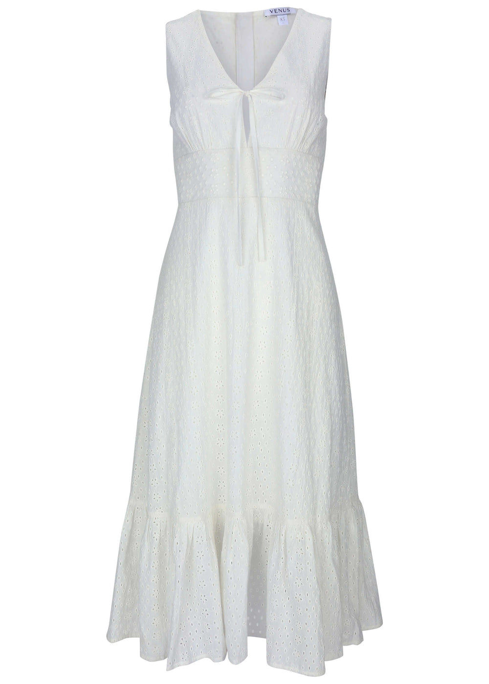 Heidi-Mode | Ärmelloses Augenloch Midi Off White