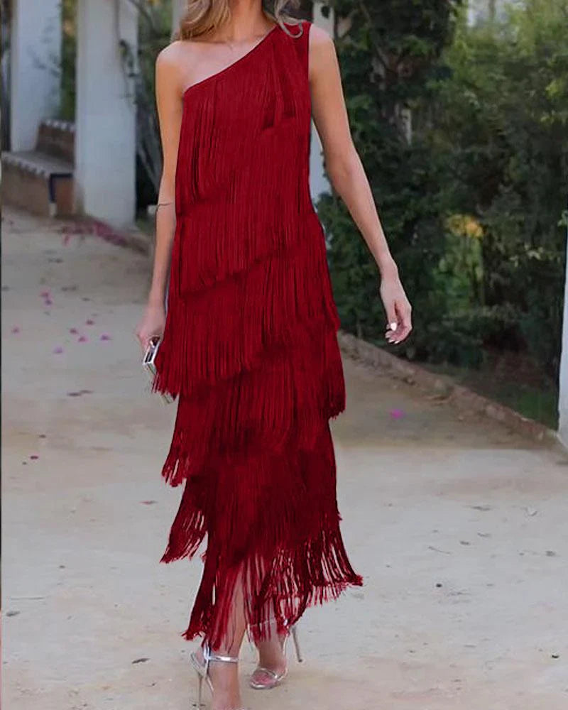 Heidi-Mode | Elegantes Kleid Mit Fransen