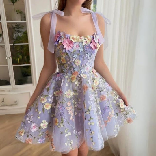 Cocktailkleid mit Blumenapplikationen - Rosalie