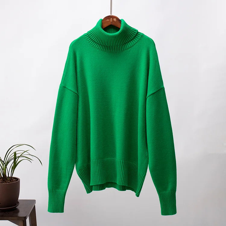 Elegante Pullover mit langen Ärmeln und hohem Kragen