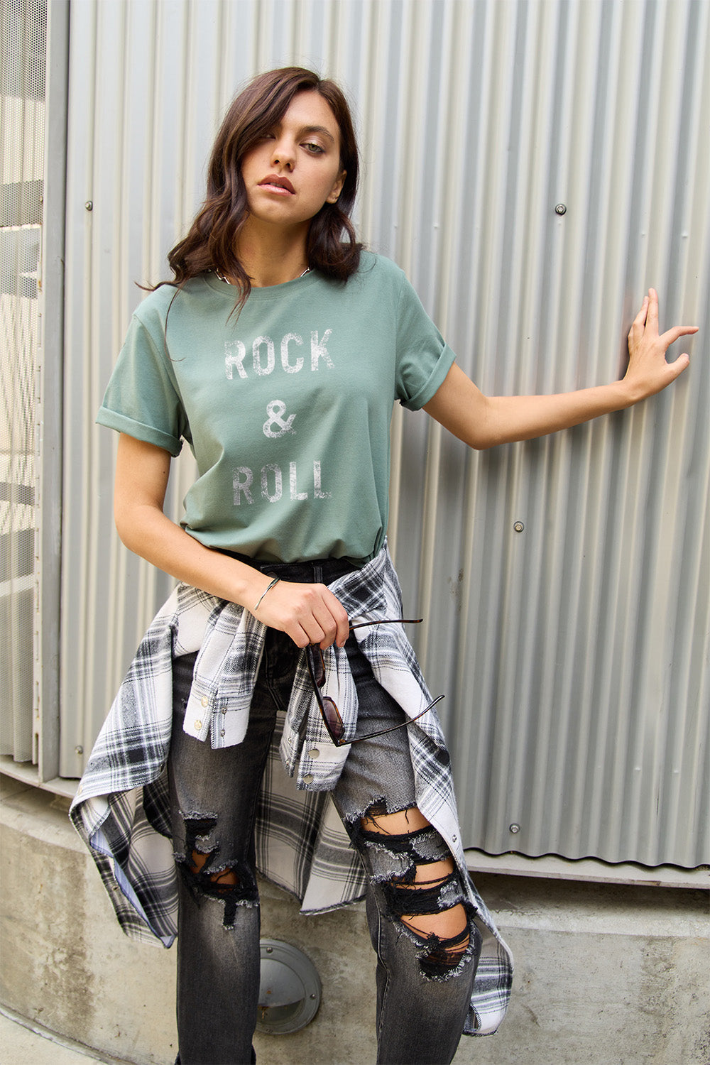 Heidi-Mode | Simply Love Full Size Rock & Roll Kurzarm T-Shirt