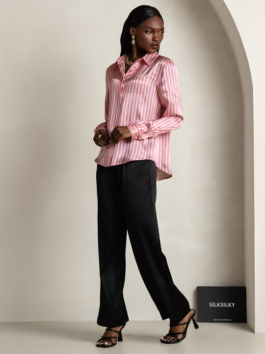 Heidi-Mode | Damen Seiden Basis Militär Revers Hemd