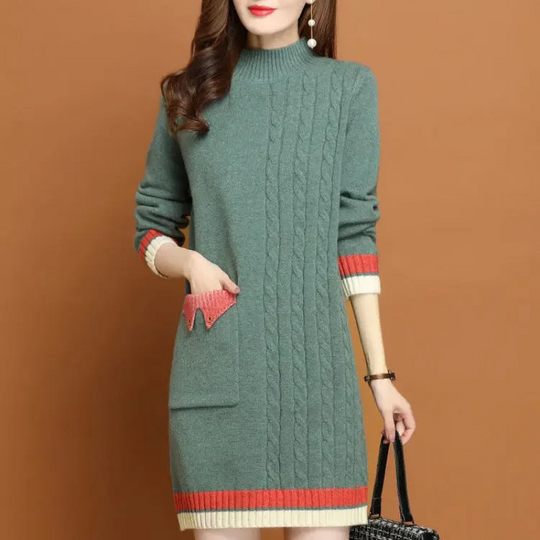 Sweater Midi-Kleid Gestrickt Damen