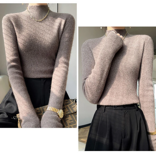 Heidi-Mode | Damen Rollkragenpullover Gerippter Strick Weich und Elegant Rollkragenpullover Damen