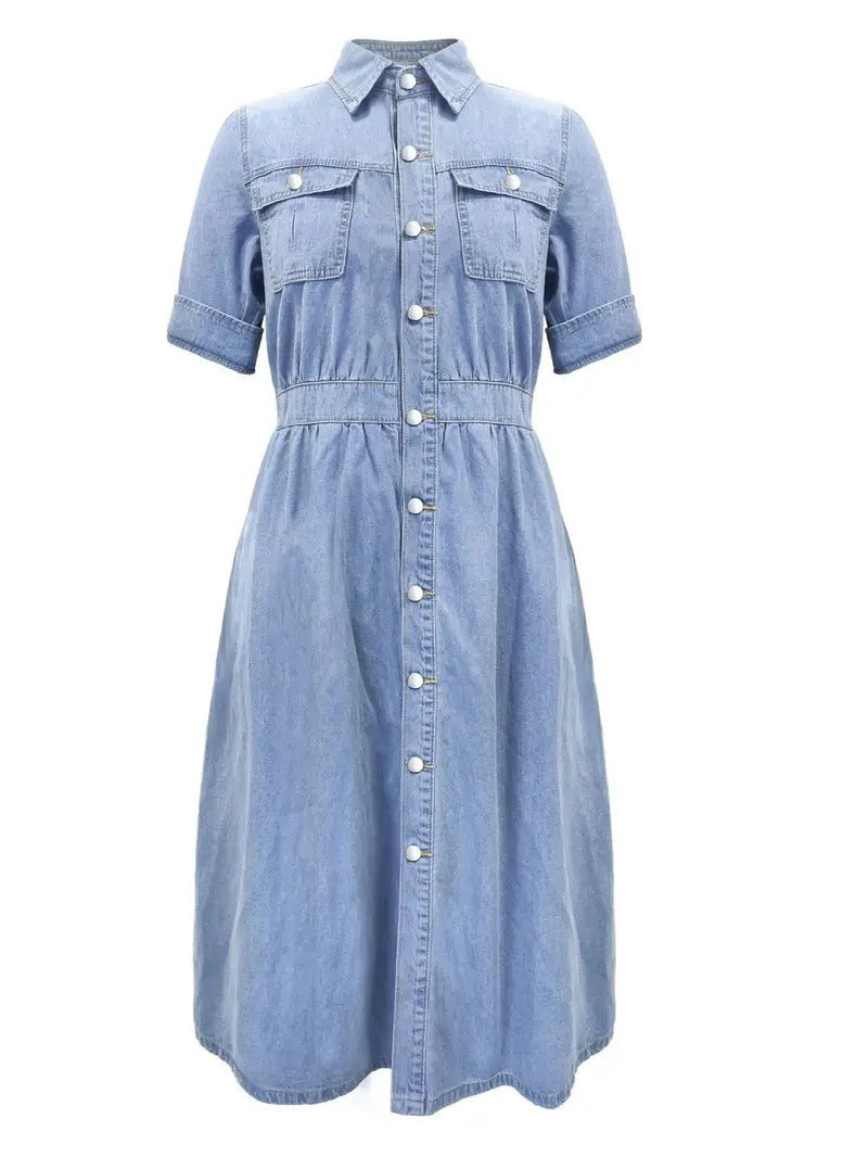 Midi kleid aus Denim - Bridget