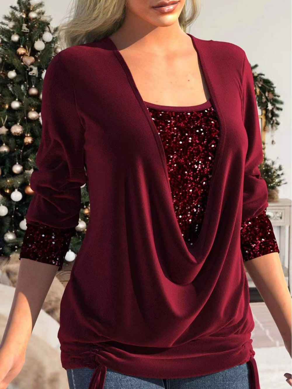 Heidi-Mode | Glitzer Pailletten Top