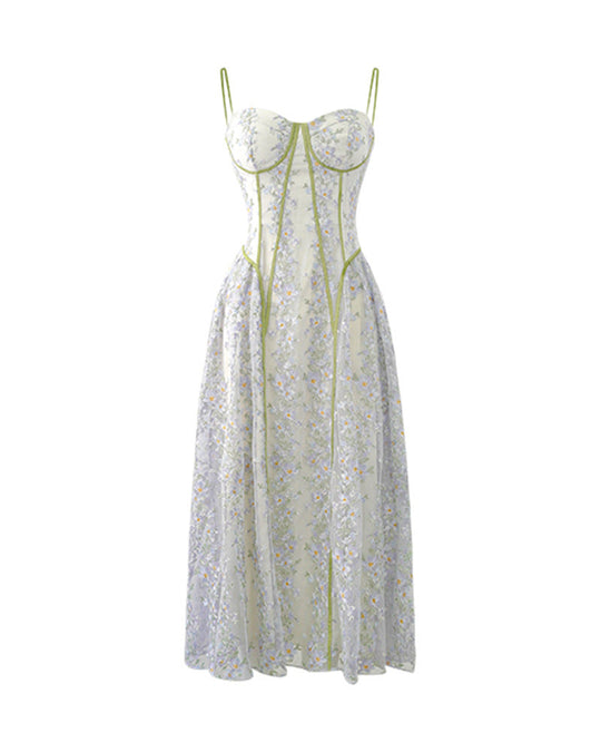 Heidi-Mode | Besticktes Pure Desire Elegantes Floral Slip Dress