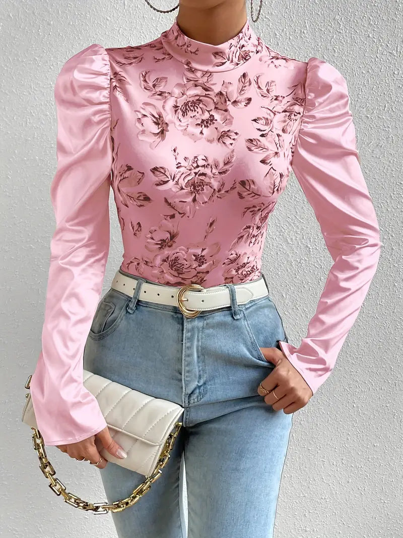 Heidi-Mode | Satinbluse mit Puffärmeln