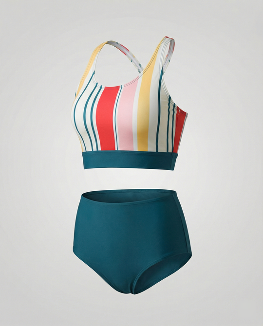 Heidi-Mode | Brook Side Farbblock Bikini-Set