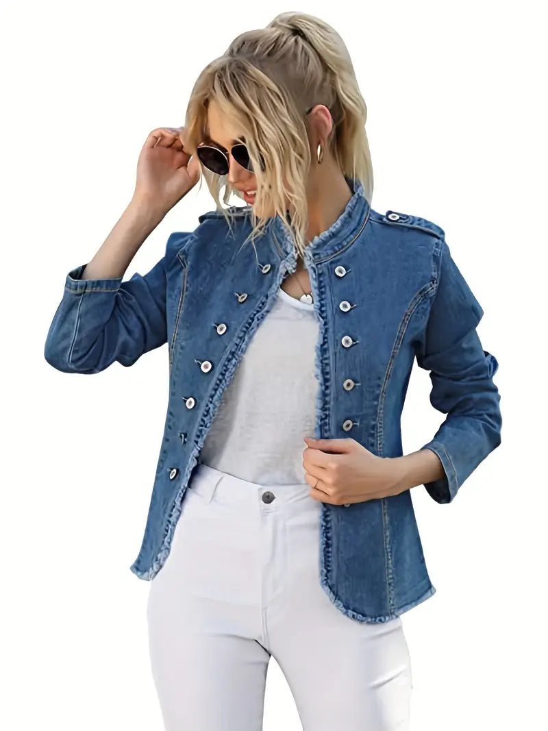 – Jeansjacke mit Streetstyle-Besatz