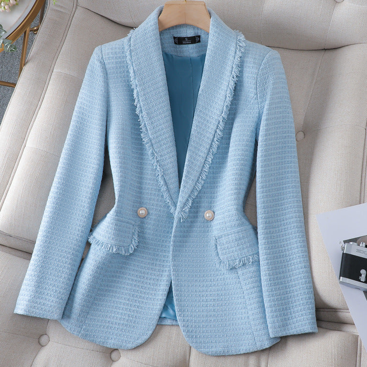 Heidi-Mode | Weiß Klassischer Stil Hohe Qualität Temperament Tweed Mantel