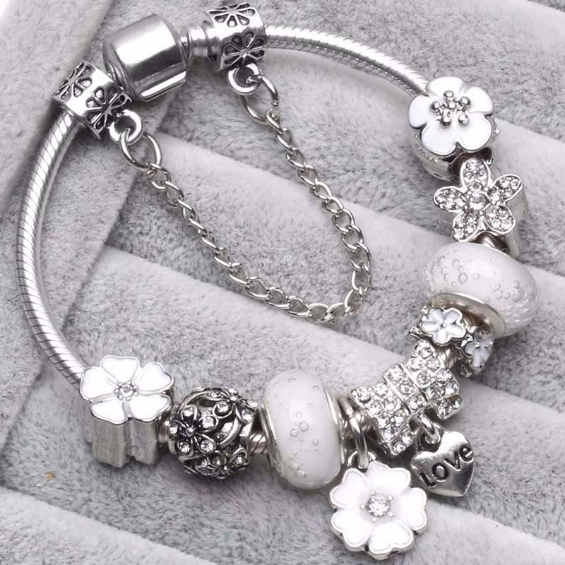 Heidi-Mode | Pfirsichblüten Charme Armband