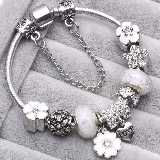 Heidi-Mode | Pfirsichblüten Charme Armband