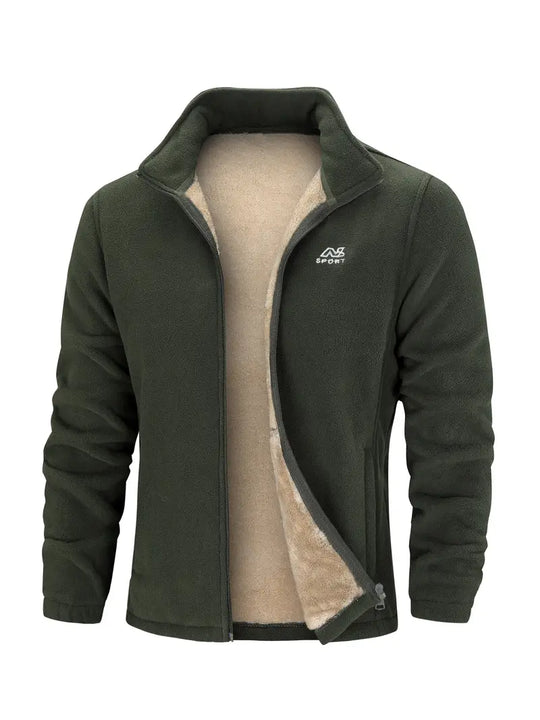 Heidi-Mode - Herren Warme Fleecejacke mit Stehkragen - Komfortable Reißverschlussjacke für Herbst und Winter