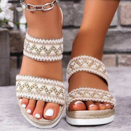 Heidi-Mode | Sommer-Sandalen mit Leinenboden