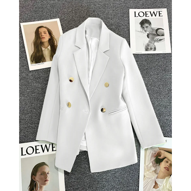 Lange Damen Blazer Mit Knopfverschluss