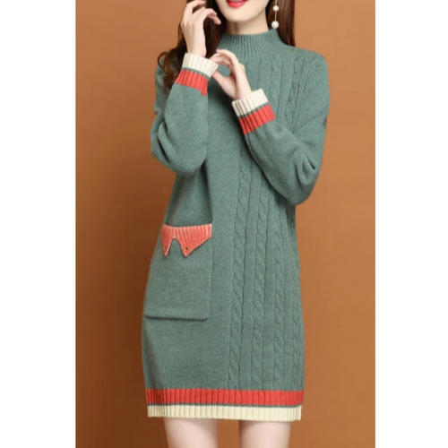 Sweater Midi-Kleid Gestrickt Damen