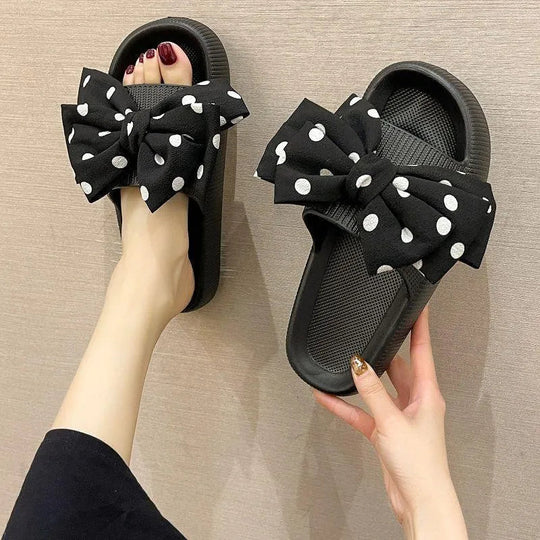 Heidi-Mode | Elegante Damenschuhe mit Schleife und rutschfester Sohle