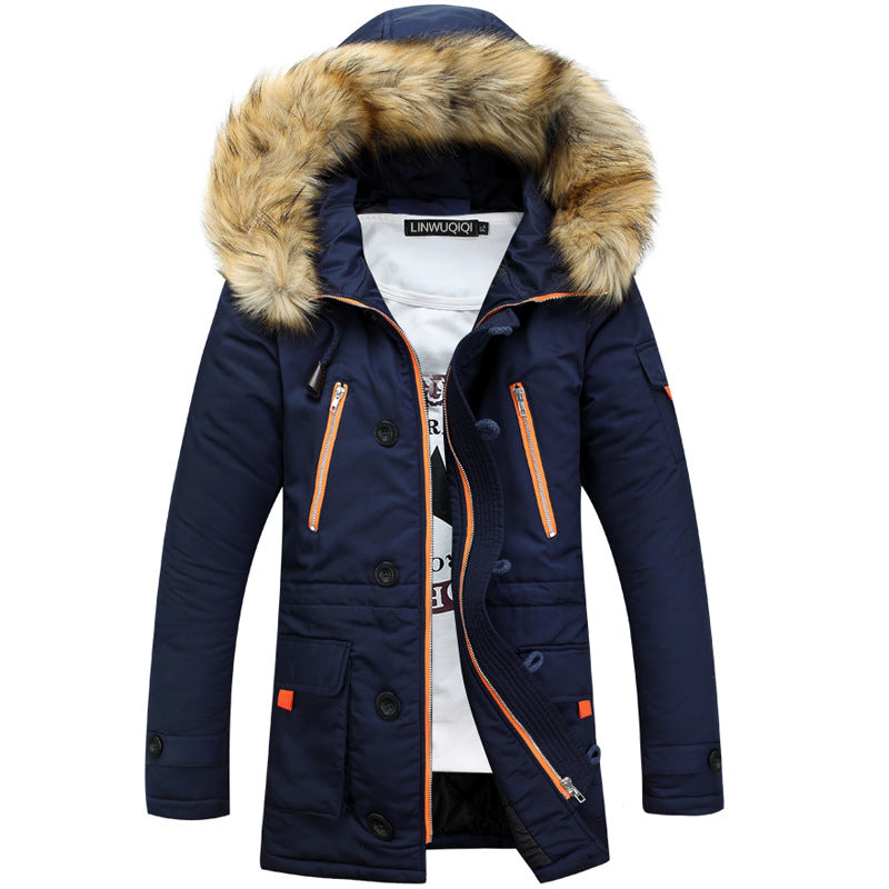 Herren Winterparka mit abnehmbarer Kapuze und praktischem Taschen-Design Heidi-Mode