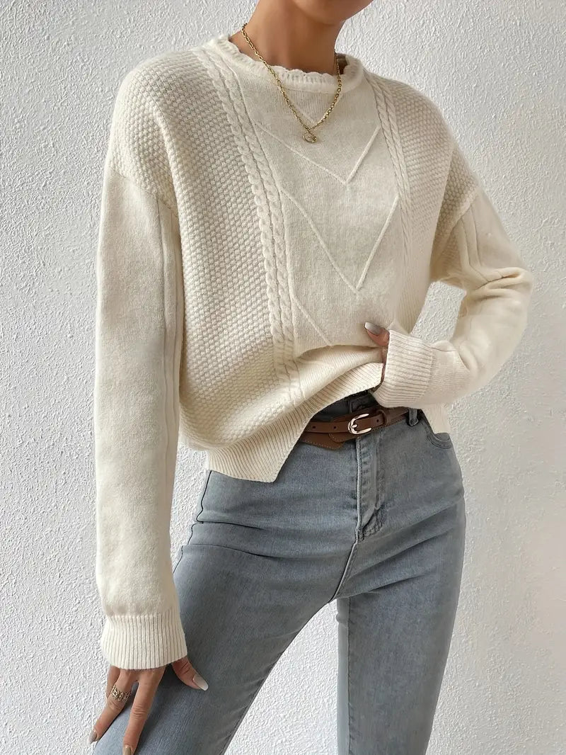 Heidi-Mode | Kabelgebreide Stijl Met Klassiek Ontwerp Damestrui