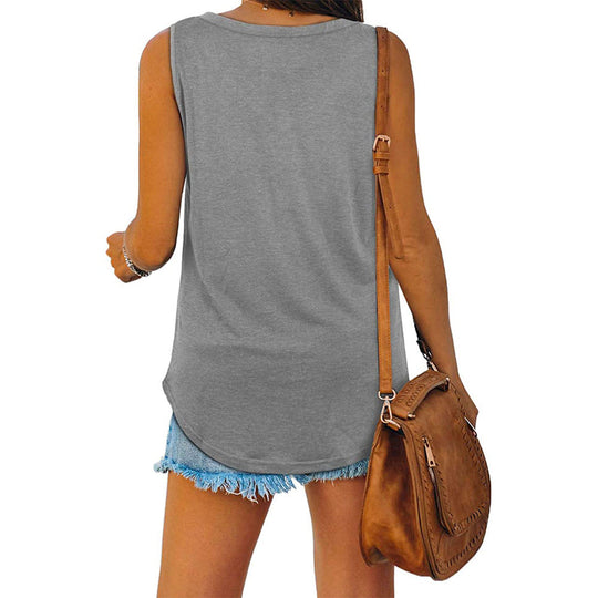 Jersey-Tanktop mit V-Ausschnitt