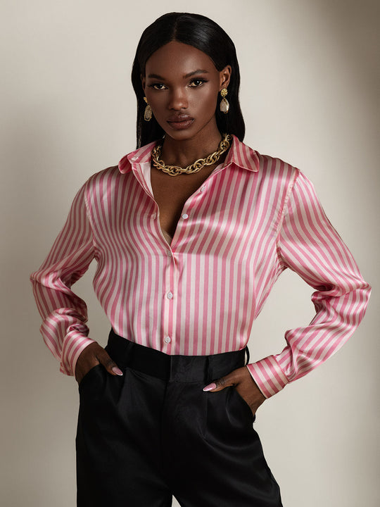 Heidi-Mode | Damen Seiden Basis Militär Revers Hemd