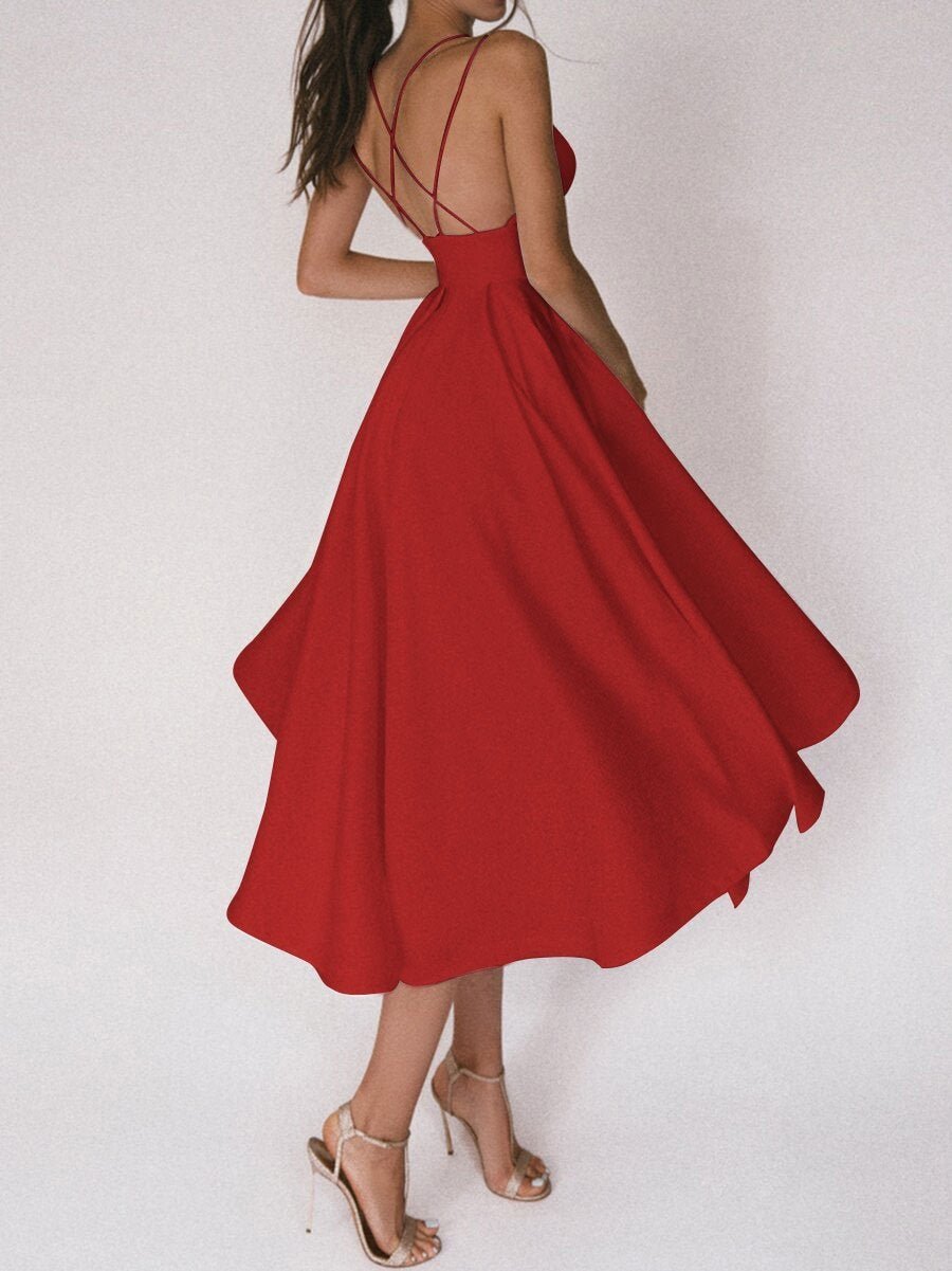 Heidi-Mode | Elegantes Hochzeitskleid für Damen Trägerdesign & V-Ausschnitt