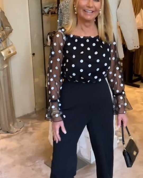 Heidi-Mode | Bluse Casual Transparent Polka-Dots