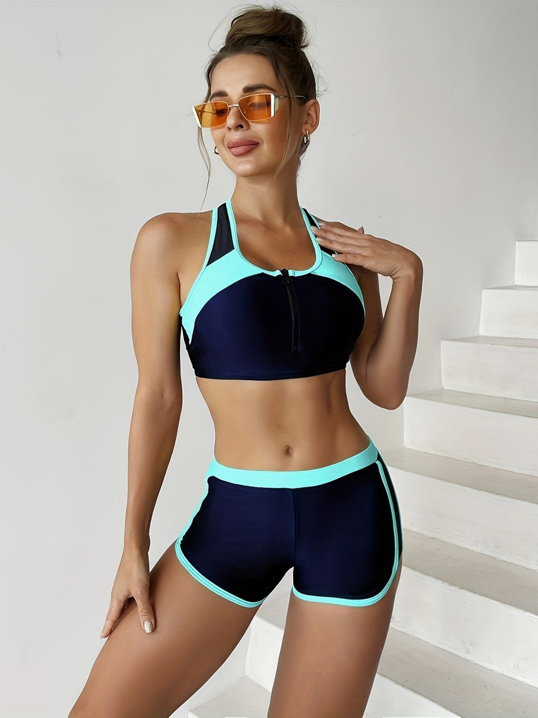 Heidi Mode | Split einfarbig Spleißen Bikini