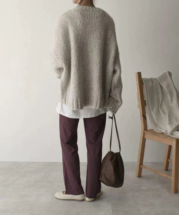 Eleganter Pullover mit Übergrößentaschen