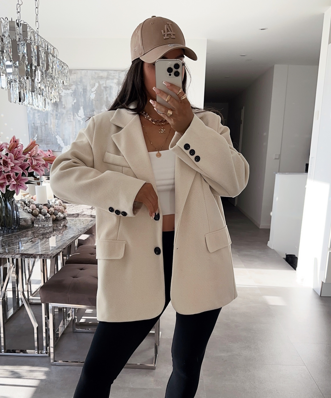 Heidi-Mode | Beiger Oversized Casual Blazer